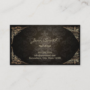 Carte De Visite Damassé foncée encadrée par cru de salon de clo