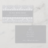 Carte De Visite Damassé grise et blanche (Devant / Derrière)