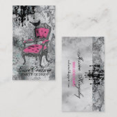 Carte De Visite Damassé grise fabuleusement française de la (Devant / Derrière)