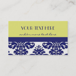 Carte De Visite Damassé jaune et bleue