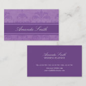 Carte De Visite Damassé lilas (Devant / Derrière)