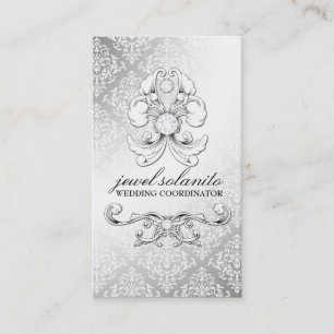 Carte De Visite damassé Luxe du diamant 311-Silver