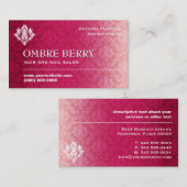 Carte De Visite Damassé magenta d'Ombre (Devant / Derrière)
