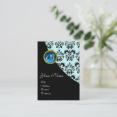 CARTE DE VISITE DAMASSÉ MONOGRAMME SAPHIR BLEU (Debout devant)