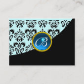 CARTE DE VISITE DAMASSÉ MONOGRAMME SAPHIR BLEU (Dos)