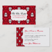 Carte De Visite Damassé morte - coutume chic Bizcards de crânes de (Devant / Derrière)