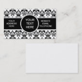 Carte De Visite damassé noir (Devant / Derrière)