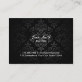 Carte De Visite Damassé noire classique de bijoux modernes (Dos)