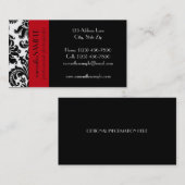 Carte De Visite Damassé noire et blanche (Devant / Derrière)