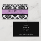 Carte De Visite Damassé noire et blanche (Devant / Derrière)