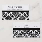 Carte De Visite Damassé noire et blanche (Devant / Derrière)