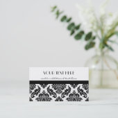 Carte De Visite Damassé noire et blanche (Debout devant)