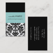 Carte De Visite Damassé noire et blanche (Devant / Derrière)
