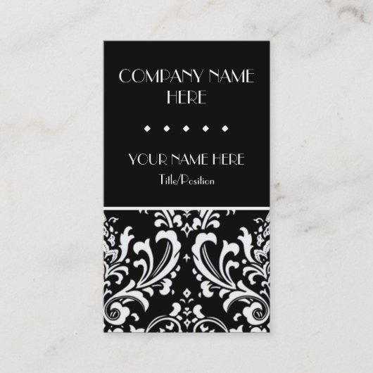 Carte De Visite Damassé noire et blanche (Devant)