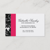 Carte De Visite Damassé noire et blanche avec la plaque (Dos)