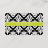 Carte De Visite Damassé noire et blanche élégante personnalisée (Dos)