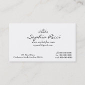 Carte De Visite Damassé noire et blanche sophistiquée (Dos)