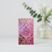 Carte De Visite Damassé, ombres et brouillard, framboise et rose (Debout devant)