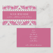 Carte De Visite Damassé rose (Devant / Derrière)