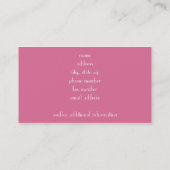 Carte De Visite Damassé rose (Dos)