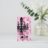 Carte De Visite Damassé rose blanche de lustre de Jolie de (Debout devant)