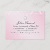 Carte De Visite Damassé rose de Blackberry de monogramme de 311 (Dos)