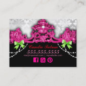 Carte De Visite Damassé rose de blanc du pays des merveilles (Dos)