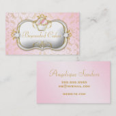 Carte De Visite Damassé rose d'or de 311 gâteaux incrustés de (Devant / Derrière)