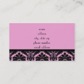 Carte De Visite Damassé rose et noire (Dos)