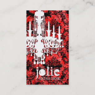Carte De Visite Damassé rouge de réglisse de Jolie de
