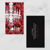 Carte De Visite Damassé rouge de réglisse de Jolie de (Devant / Derrière)
