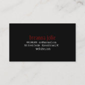 Carte De Visite Damassé rouge de réglisse de Jolie de (Dos)