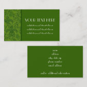 Carte De Visite Damassé verte (Devant / Derrière)