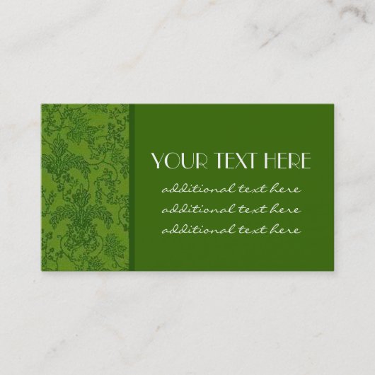 Carte De Visite Damassé verte (Devant)