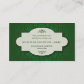 Carte De Visite Damassé verte somptueuse (Dos)