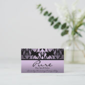 Carte de visite Damassé Violet (Debout devant)
