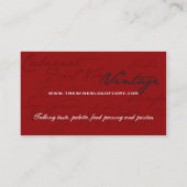 Carte de visite d'amateur de vin (Dos)