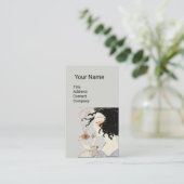 Carte De Visite DAME AVEC BOUTEILLE DE PARFUME ART DÉCO BEAUTÉ Mon (Debout devant)