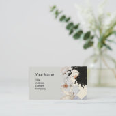 Carte De Visite DAME AVEC BOUTEILLE DE PARFUME ART DÉCO BEAUTÉ Mon (Debout devant)