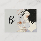 Carte De Visite DAME AVEC BOUTEILLE DE PARFUME ART DÉCO BEAUTÉ Mon (Dos)