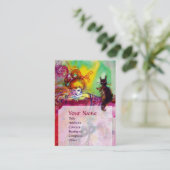 Carte De Visite DAME AVEC CHAT NOIR / Bal mascarade vénitienne (Debout devant)