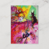 Carte De Visite DAME AVEC CHAT NOIR / Bal mascarade vénitienne (Dos)