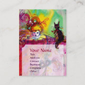 Carte De Visite DAME AVEC CHAT NOIR / Bal mascarade vénitienne (Devant)