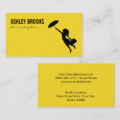 Carte De Visite Dame avec parapluie (Devant / Derrière)