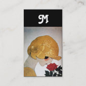 CARTE DE VISITE DAME AVEC ROSE ROUGE BEAUTY MODE COSTUME DESIGNER (Dos)