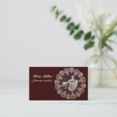 Carte De Visite dame boit du thé (Debout devant)