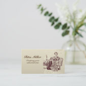 Carte De Visite dame boit du thé (Debout devant)
