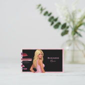Carte De Visite Dame de maquillage de Blonde (Debout devant)