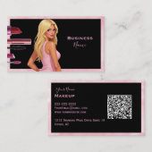 Carte De Visite Dame de maquillage de Blonde (Devant / Derrière)