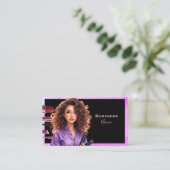 Carte De Visite Dame de maquillage de couleur foncée (Debout devant)